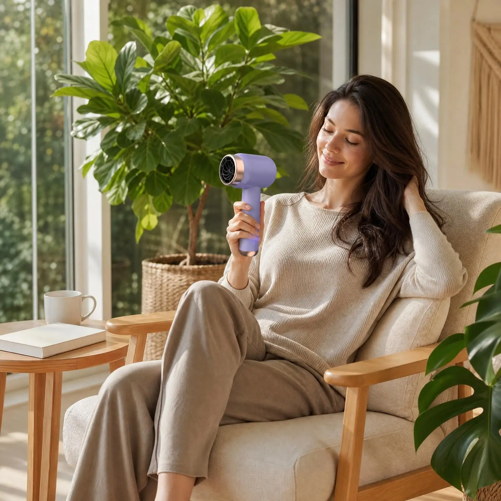 Compact Cordless Hair Dryer Rechargeable Ionic Blow Dryer for Travel Home Dorm ABS Material Portable Mini Dryer