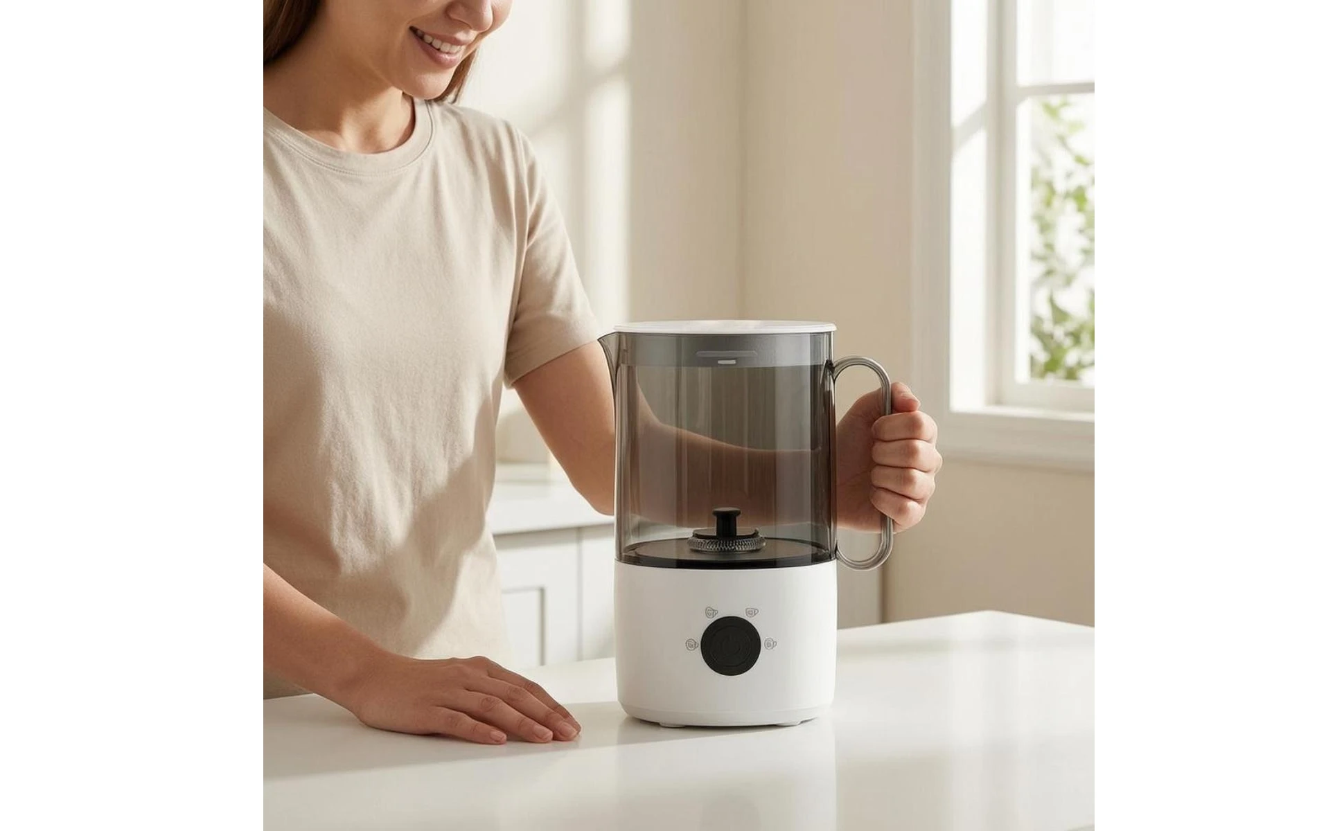 Electric Milk Frother Central Whisk Milk Foam Appliance Frothing Jug Fill Lines Countertop Appliance Easy to Use Electric Milk Frother Central Whisk Milk Foam Appliance Frothing Jug Fill Lines Countertop Appliance Easy to Use