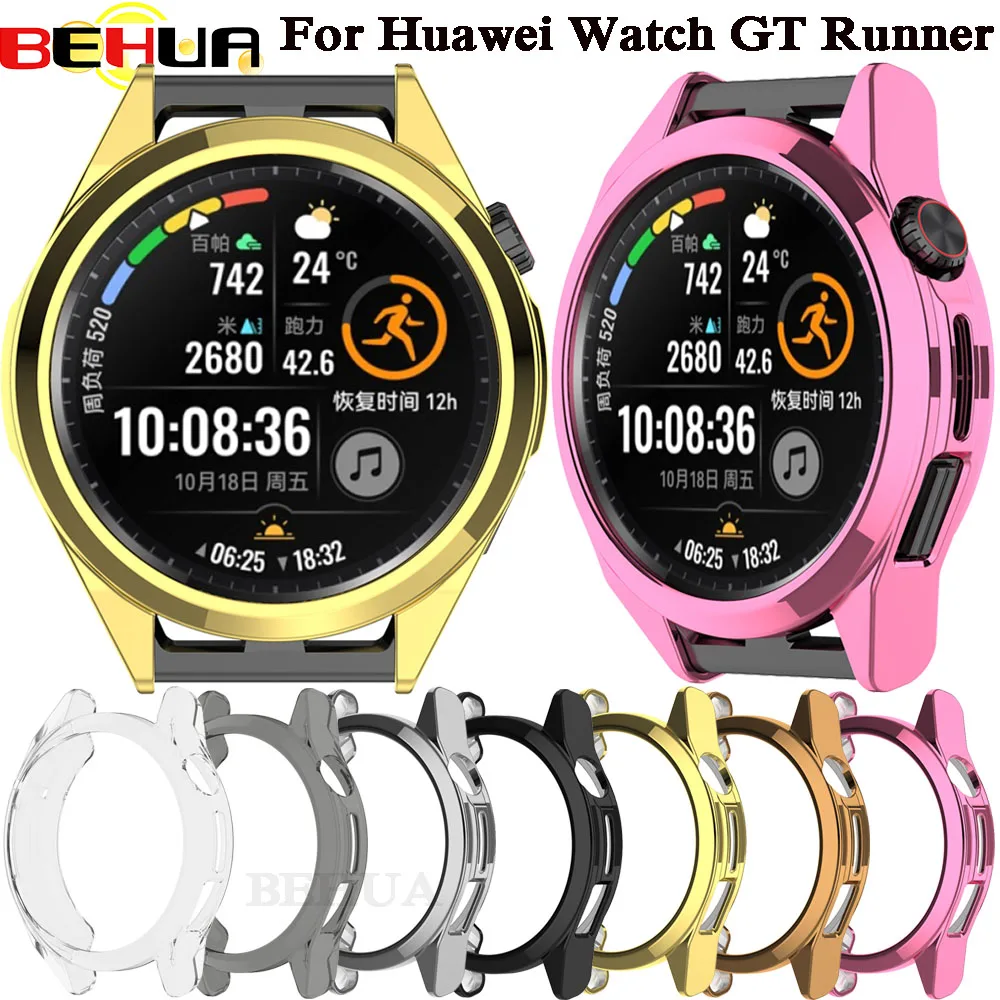 BEHUA Protector Cases Für Huawei Uhr GT Runner SmartWatch Schutzhülle Abdeckung Weiche TPU Shell Ersatz Zubehör Rahmen