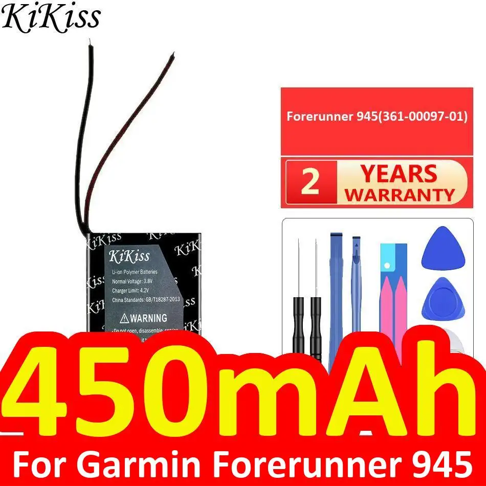 Watch Battery Premium Replacement High-Capacity 450mAh For Garmin Forerunner 945 361-00097-01