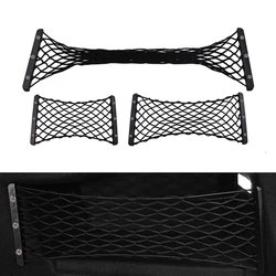 Universal Car Back Rear Mesh Trunk Seat Elastic String Net with Self-tapping Screws Storage Pocket Cage Auto Seat Back Organizer