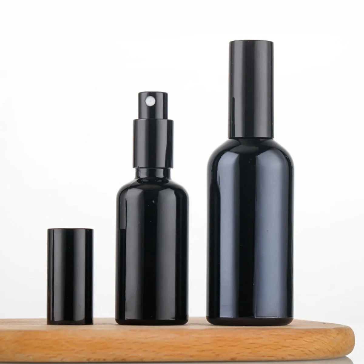 15ml 30ml 100ml Essential Oil Spray Bottle Black Fine Mist Perfume Atomizer Refillable Glass Bottles Empty bottle shampoo Bulk