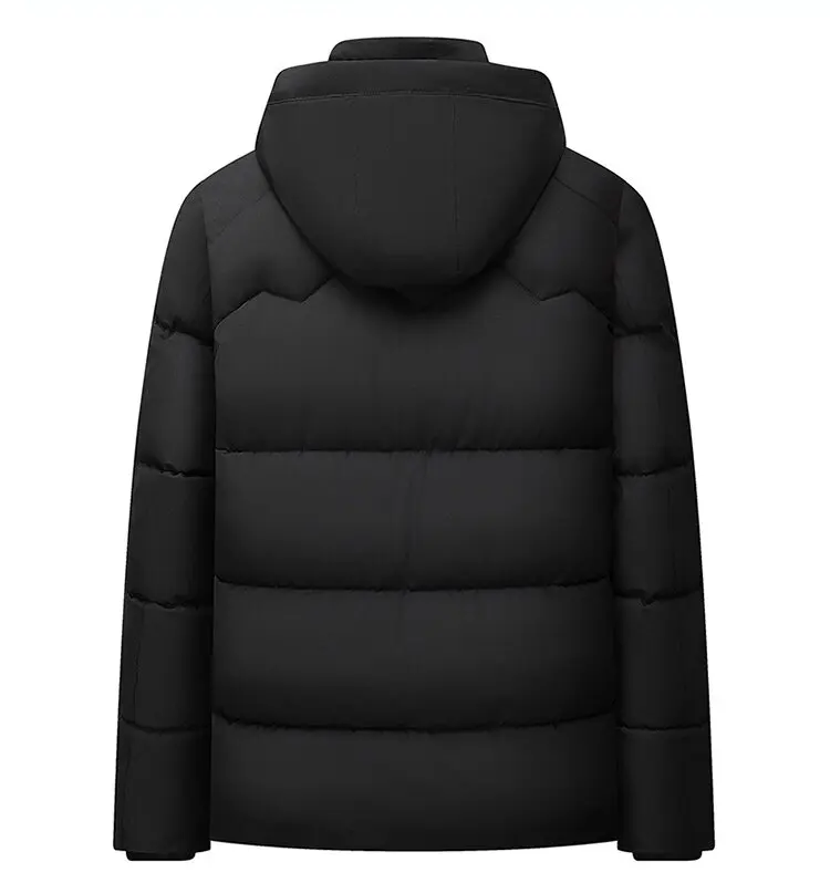 Winter new solid color outdoor sports thickened warm windproof cotton jacket men's casual loose plus size hooded coat