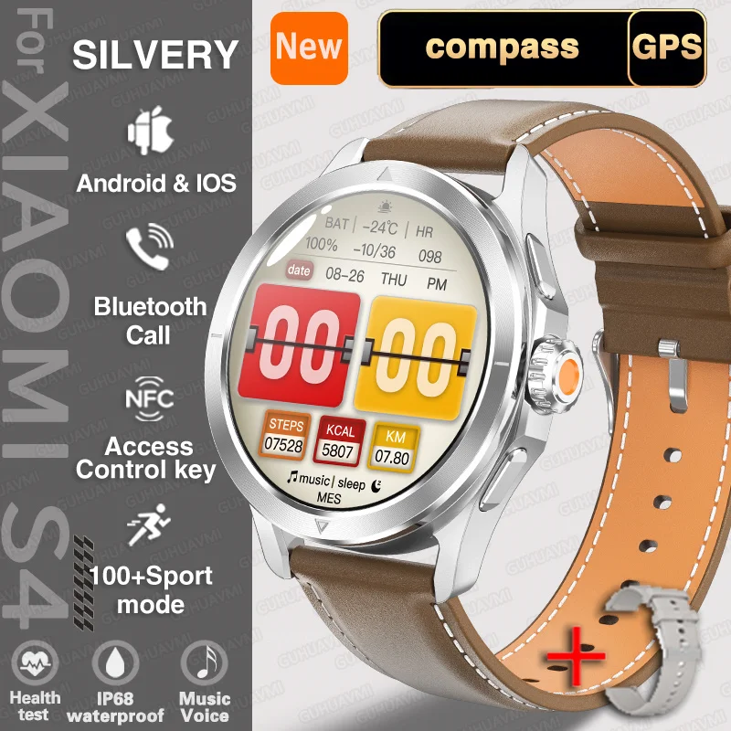 GUHUAVMI Neue S4 Ultra Outdoor Sport Männer Uhren HD AMOLED Display GPS Track Höhenmesser Herzfrequenz Bluetooth Anruf Wasserdichte Intelligente Uhr 8