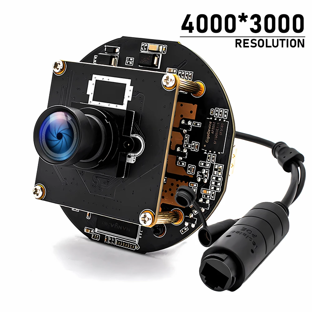 WGWK IMX577 IP Camera Module 12MP Low illumination 4000x3000 25FPS Webcam Board With No Distortion Lens Onvif For Machine Vision