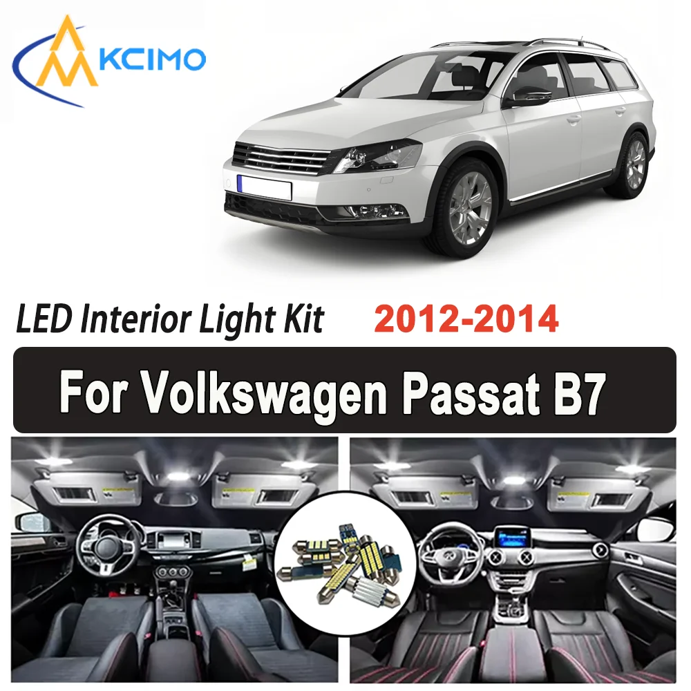

Kcimo LED For Volkswagen Passat B7 2012-2014 Premium Bright LED Interior Dome Map Trunk Light Kit Car Led Lamps Canbus Car LED