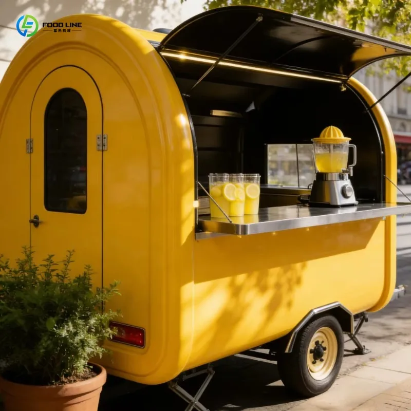 Customized Mobile Food Trailer Concession Food Truck Round Mini Size 2026 New Model Fully Equipped Street Food Cart for Sale