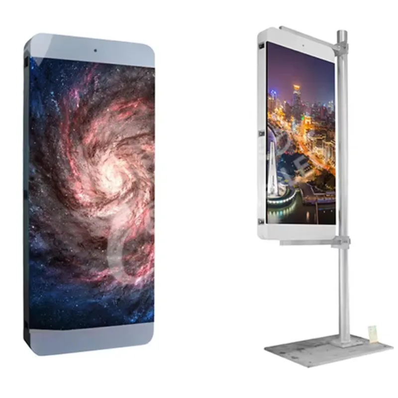 

2025Rodeside Индивидуальный солнечный уличный фонарь Полюс Светодиодный дисплей Wi-Fi 3g/4g Управление Беспроводная реклама Светодиодный экран рекламного щита