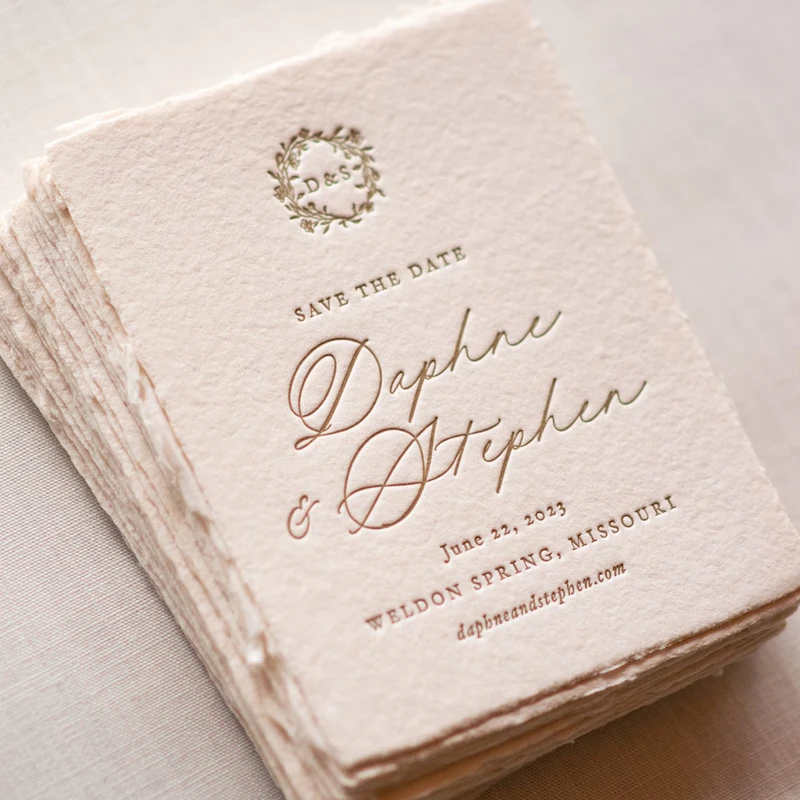 30 tarjetas tipográficas Save The Dates, tarjetas de boda personalizadas, invitación de ahorro de fecha en relieve Boho