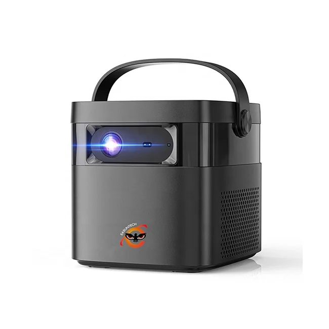 M2 フルHD 1080p シネマDLPホームシアターLEDスマートビデオ3Dテレビ屋外ミニポータブルAndroid 4Kプロジェクター（バッテリー搭載）