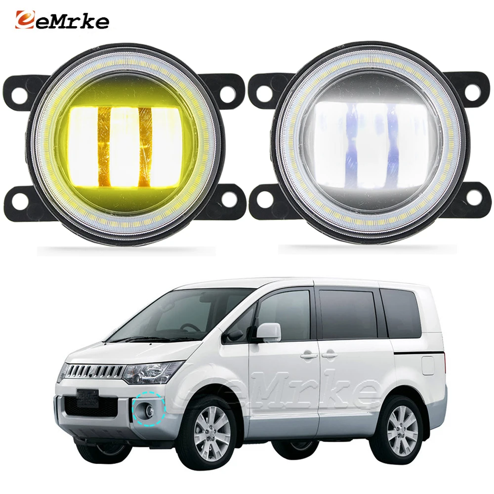 Led Angel Eye DRL for Mitsubishi Delica D5 D:5 2007-2013 2014 2015 2016 2017 2018 Fog Lights Aseembly Lens Daytime Running Light