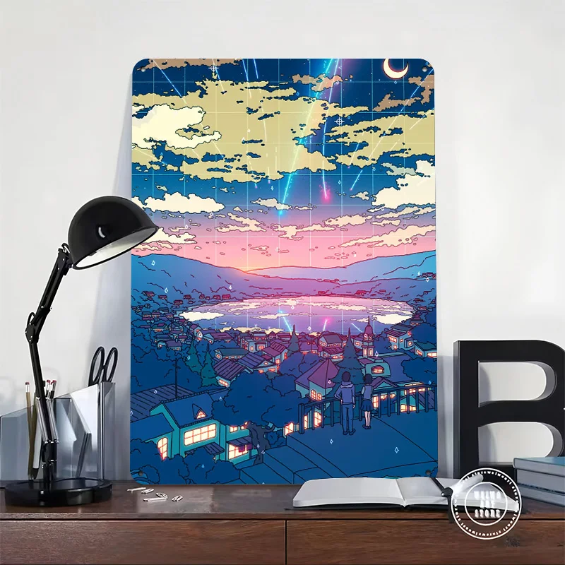 Meteor Shower 3D Printed Texture Poster Personalized Wall Art Retro Metal Tin Signs for Home Decoration Aesthetic Room Decor