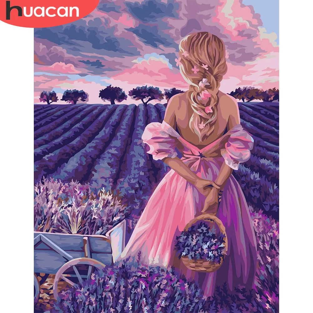 HUACAN Paint By Number Portrait Modern DIY Frame Handpainted