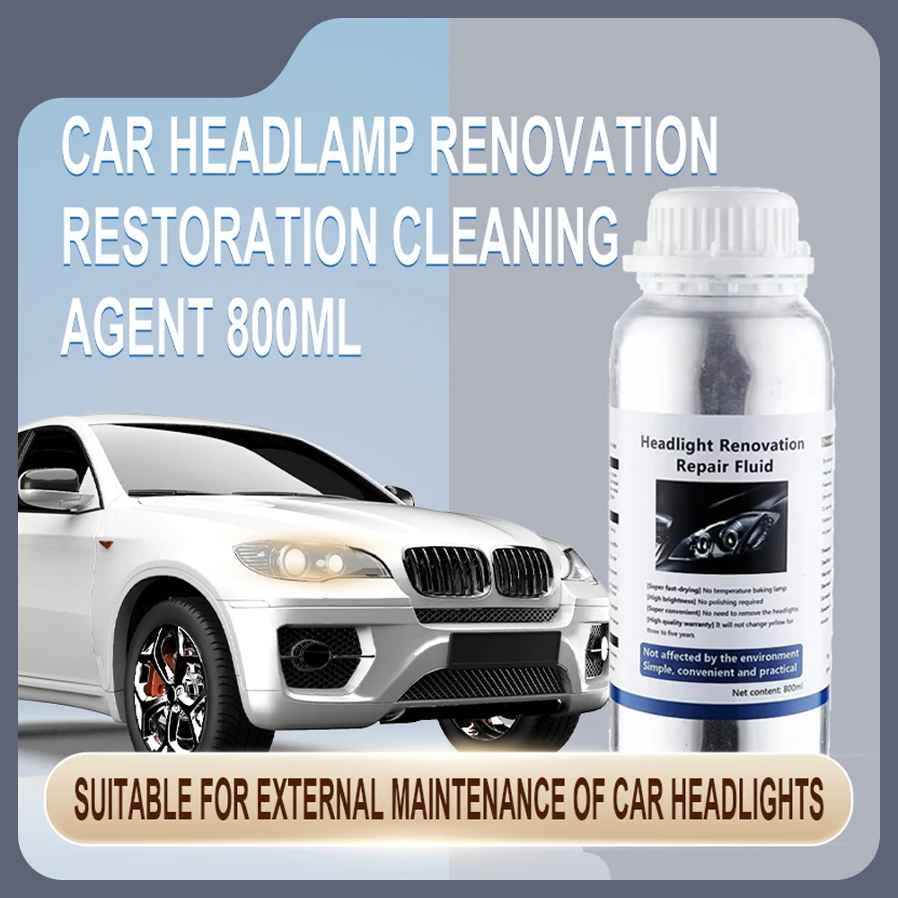 

800ML Car Headlight Polishing Liquid Polymer Car Headlamp Renovation Restoration Cleaning Agent Auto Repair Products