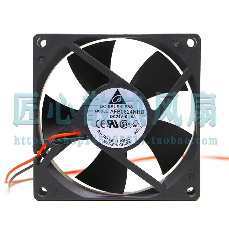 Original Delta AFB0824HHD 24V 0.14A 80x20mm 2-Wire Dedicated Inverter Cooling Fan for Industrial Equipment