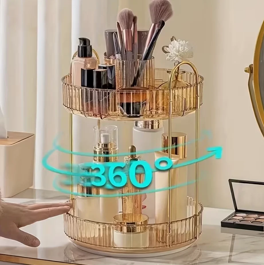 Luxury Skincare Design - Rotating Cosmetic Storage Rack, A 360-Degree