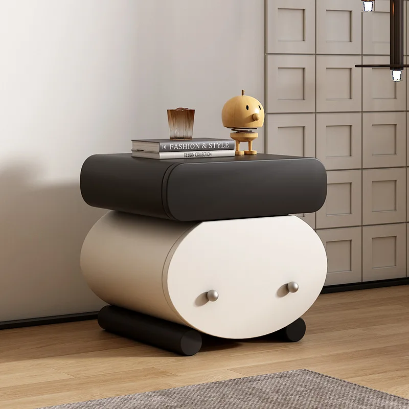 

Современная минималистичная прикроватная тумбочка для детской спальни, новая винтажная мебель для домашнего использования с ощущением вабисаби и кремового цвета