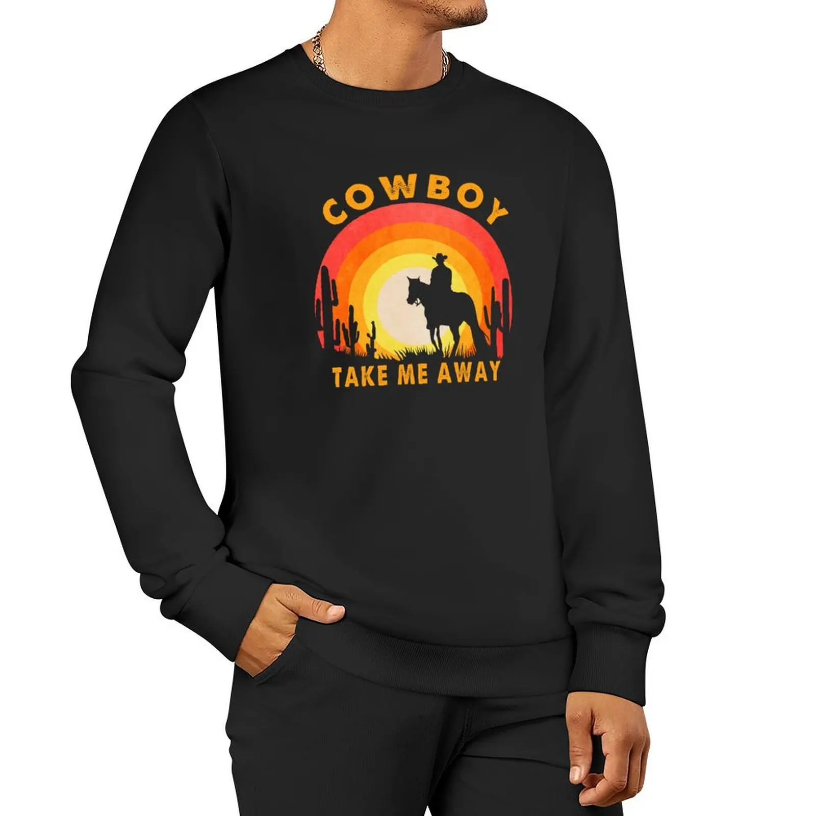 Cowboy Take Me Away Country Western Pullover Hoodie tracksuits men clothes oversize sweatshirt