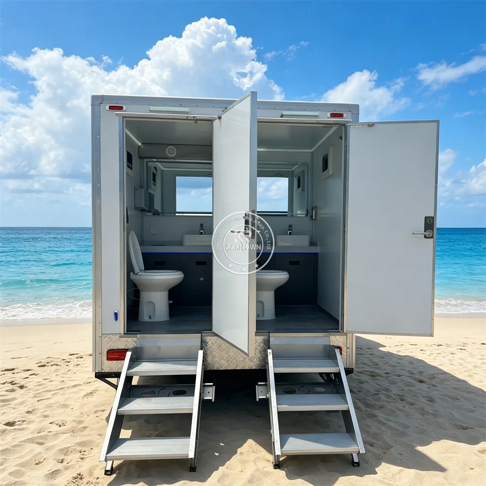 DOT Approved Eco Friendly Portable Toilet Trailer Mobile Restroom Trailer Bathroom Unit for Camping Park Temporary Use