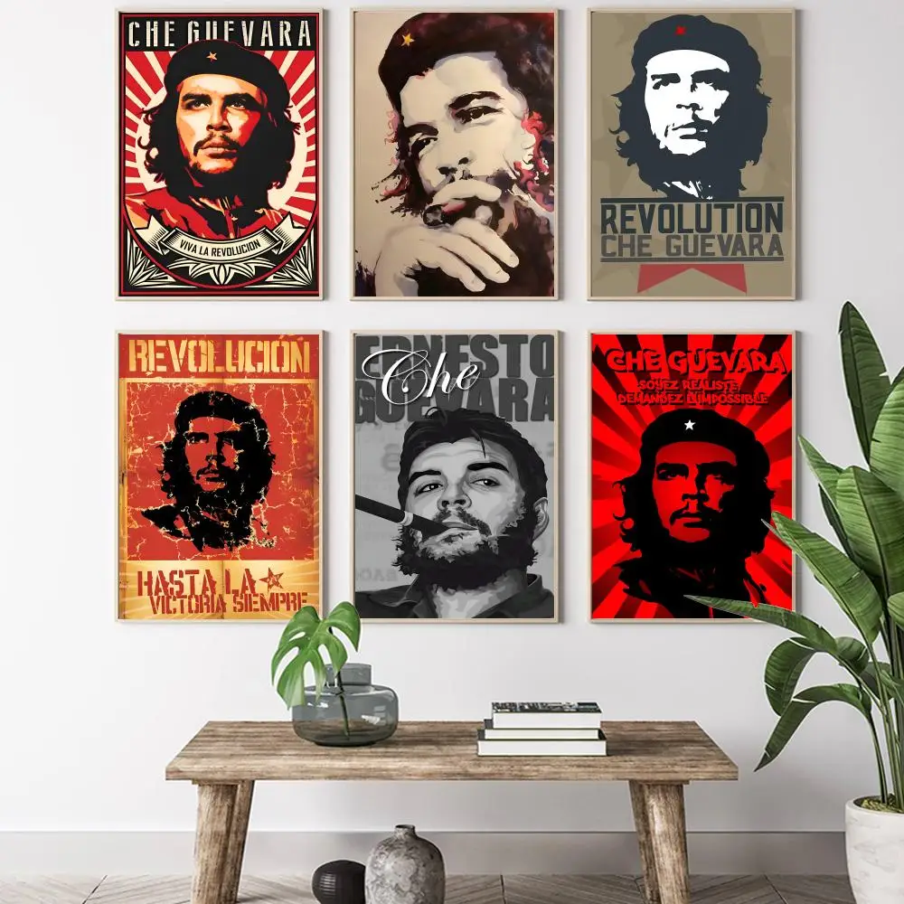 Celebrity Revolutionary hero Che Guevara Painting Calligraphy HD Canvas Poster living room bedroom bar aesthetic decoration