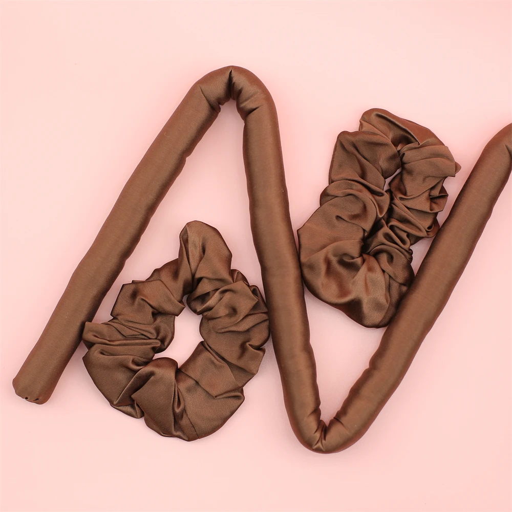 100% 22 momme seda amoreira haste de ondulação sem calor bandana modeladores de cabelo de seda sem calor para cachos noturnos sem ondulação de calor para cabelo