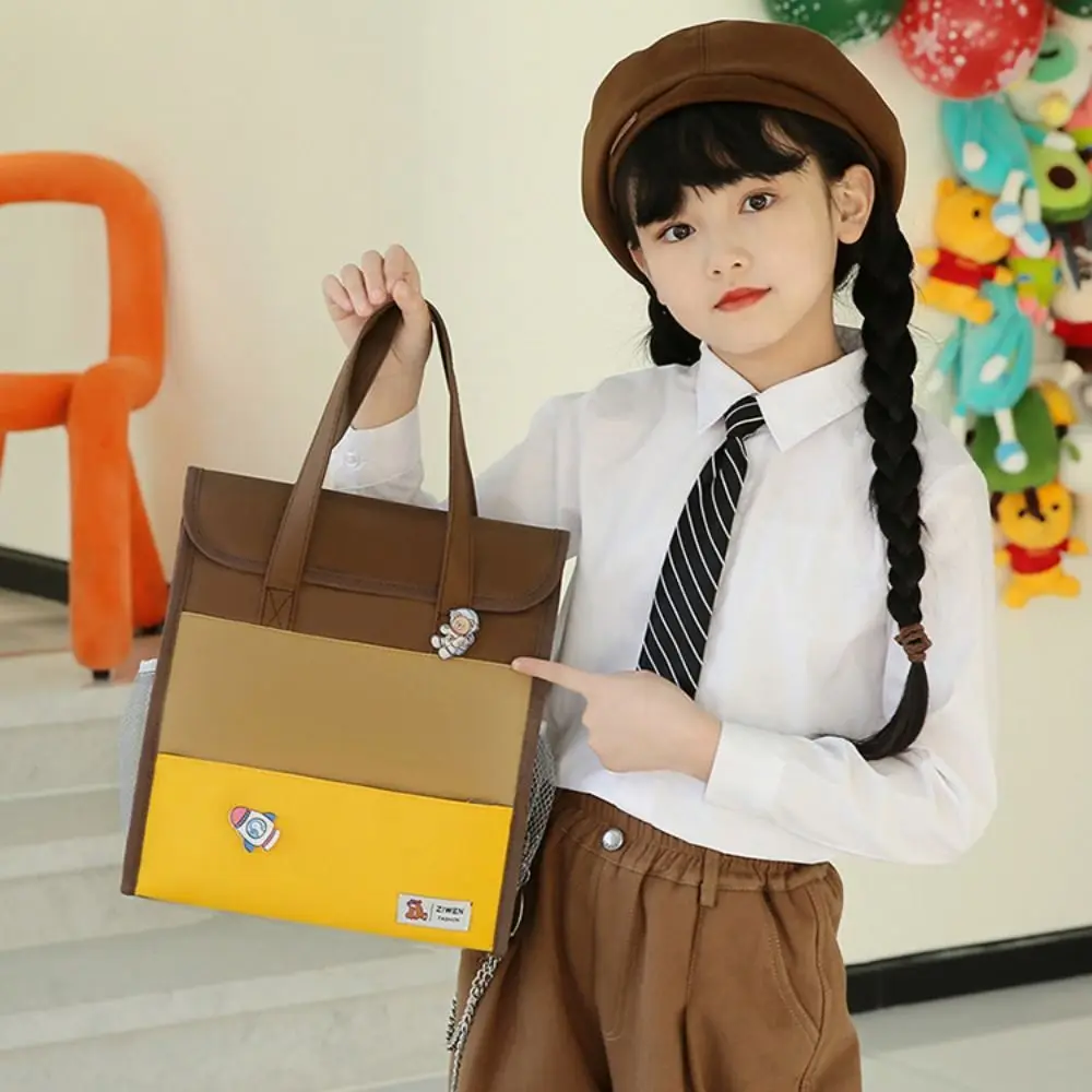 Canvas Tote School Bag Stationery Bag Large Capacity Students Tutorial Bag School Supplies Wear-resistant After-school Handbag