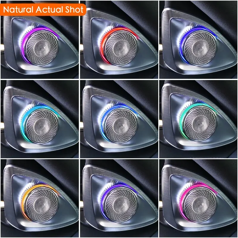 For Mercedes Benz W223 4D Rotating Tweeter Speaker 64 Colors S-Class 2021+ Treble Horn Refit Upgraded Sync with Ambient Lights