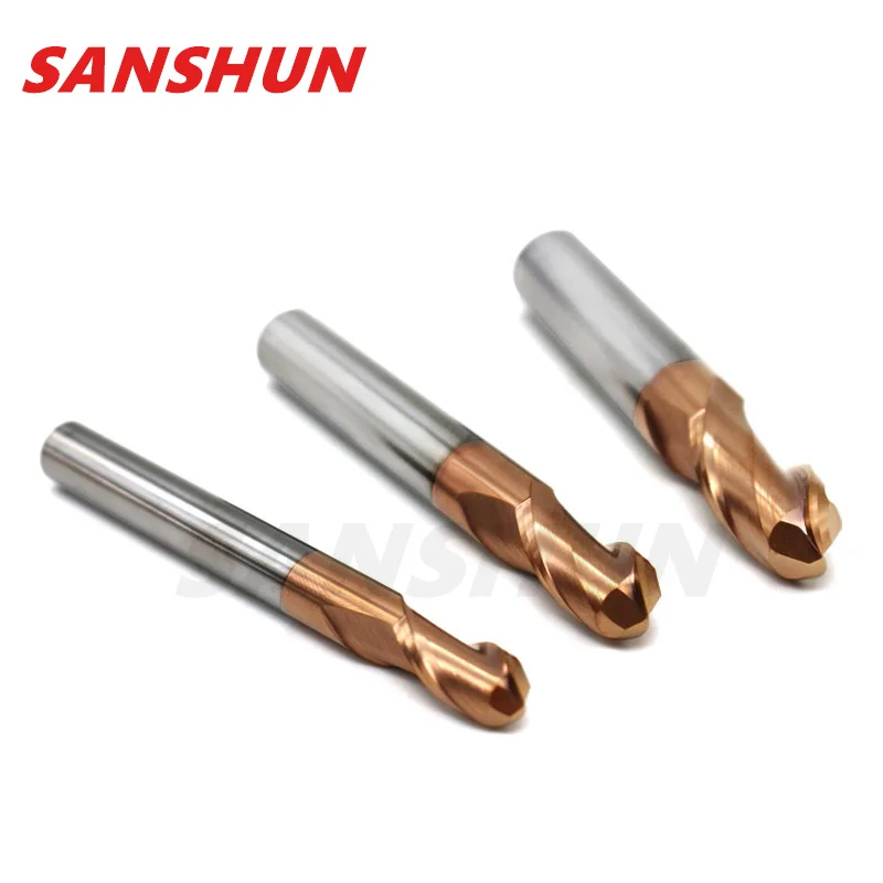 HRC60 2 Flutes Carbide Ball Nose End Mill Tungsten steel Cutter CNC Router Bit Milling Tool R0.5 R1 R2 R3 R4 R5 R6 Cutting tools