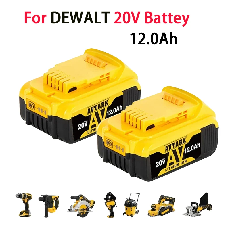 

New 20V 6000mAh DCB200 Replaceable Li-ion Battery Compatible for Dewalt 18V MAX Power Tools 18650 Lithium Batteries with charger