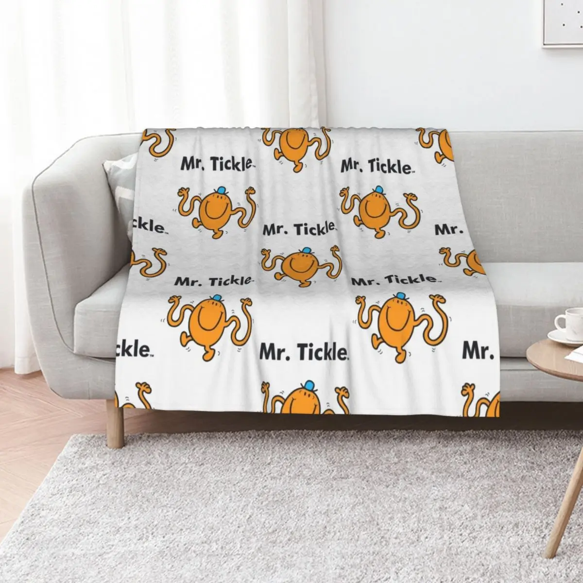Unique Print with Mr, Tickle Cool Raglanslack Throw Blanket Flannels warm for winter Luxury Brand Plush Blankets