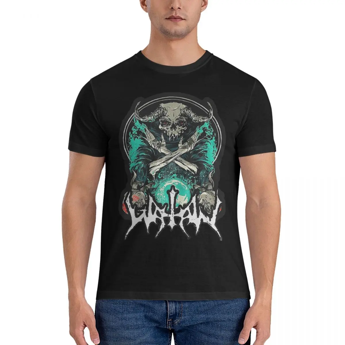 Sweden Heavy Metal Men's T Shirt Watain Funny Tee Shirt Short Sleeve Crewneck T-Shirt 100% Cotton Summer Tops