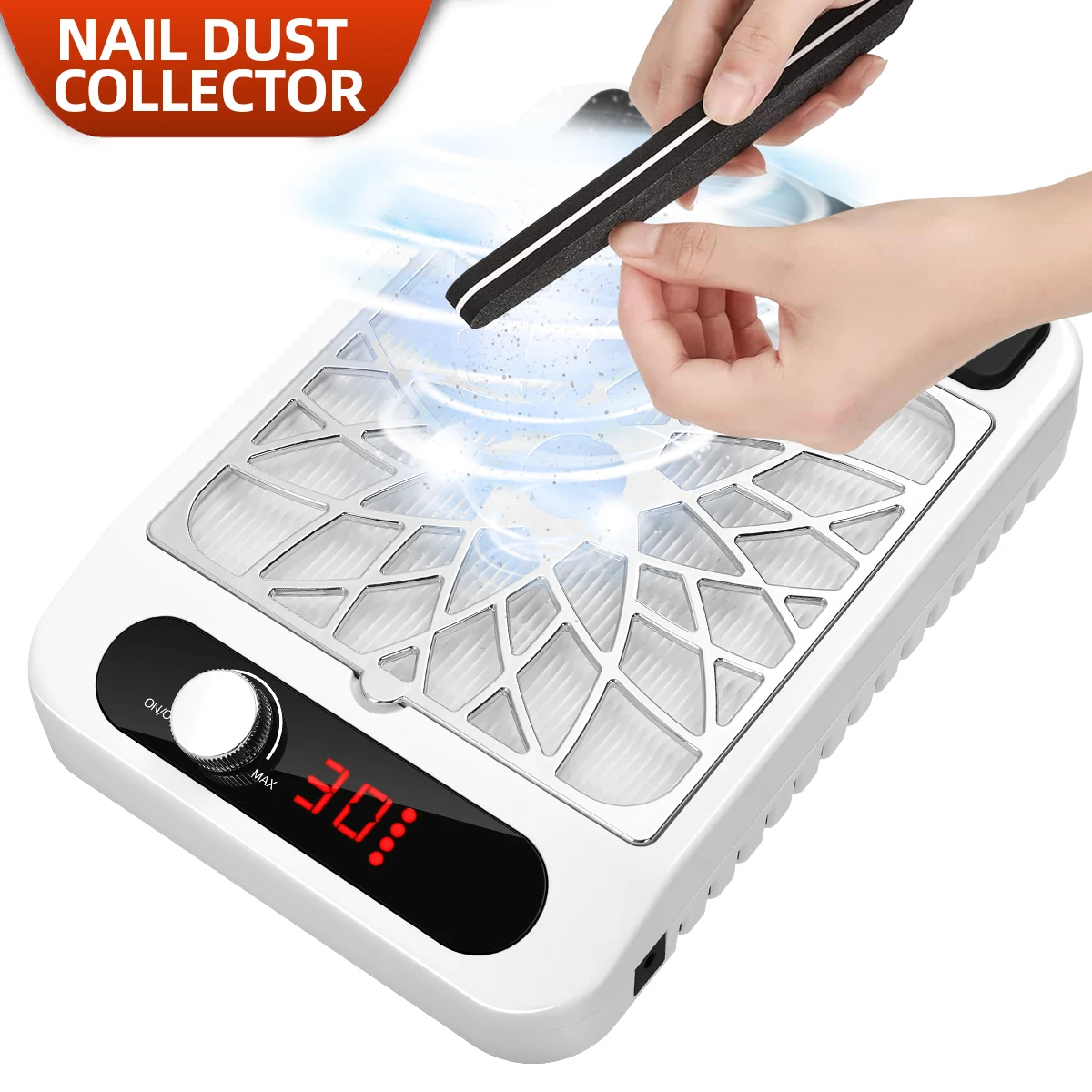 Powerful Nail Dust Collector With Removable Filter Rechargeable Nail Vacuum Cleaner For Manicure Professional Nail Equipment