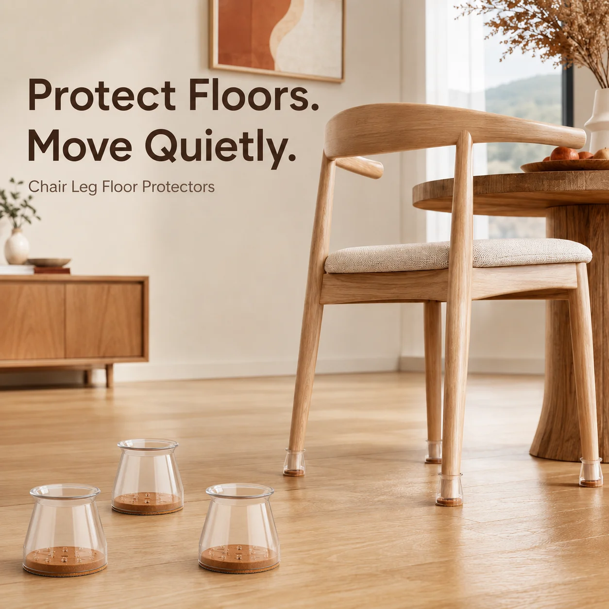 16Pcs Silicone Chair Leg Floor Protectors with Felt Pads, Anti-Scratch Furniture Sliders for Hardwood, Tile and Laminate Floors