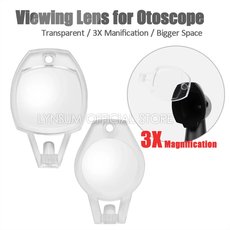 Viewing Front Window Lens Plastic Transparent Spare Replacement Glasses 3X Magnifying Accessory Parts for Otoscope Ear Endoscope