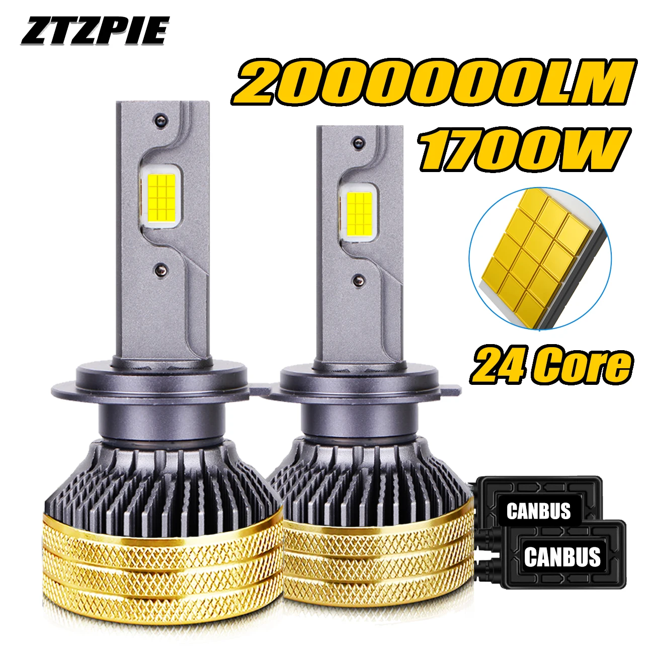 

ZTZPIE Двойная медная трубка 6000K HB3 HB4 9005 9006 H1 H7 H4 H11 Лампа Canbus Светодиодная лампа CSP 9575 Мощность автомобильной фары 1700 Вт