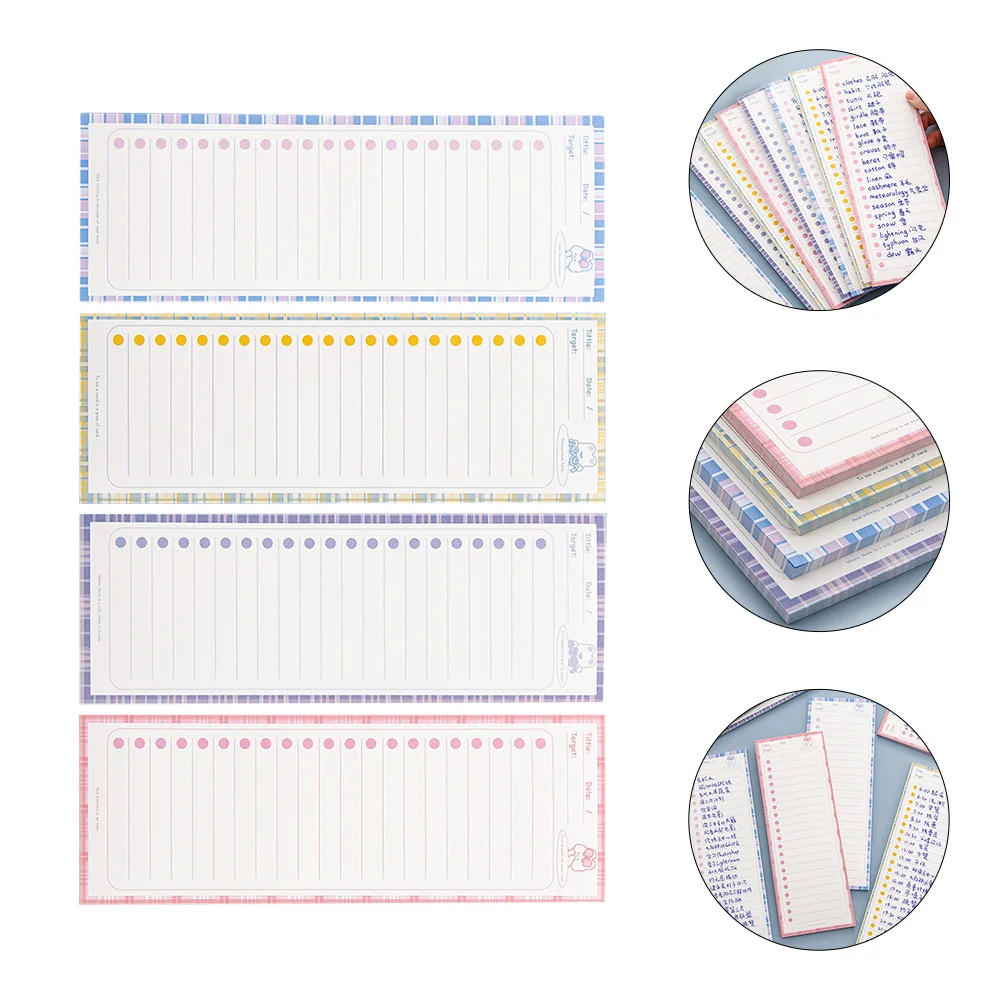 

4Pcs Portable Planning Handbooks Smooth Writing Notepads Schedule Planning Convenient Pocket Note Pads Portable Memo Pads
