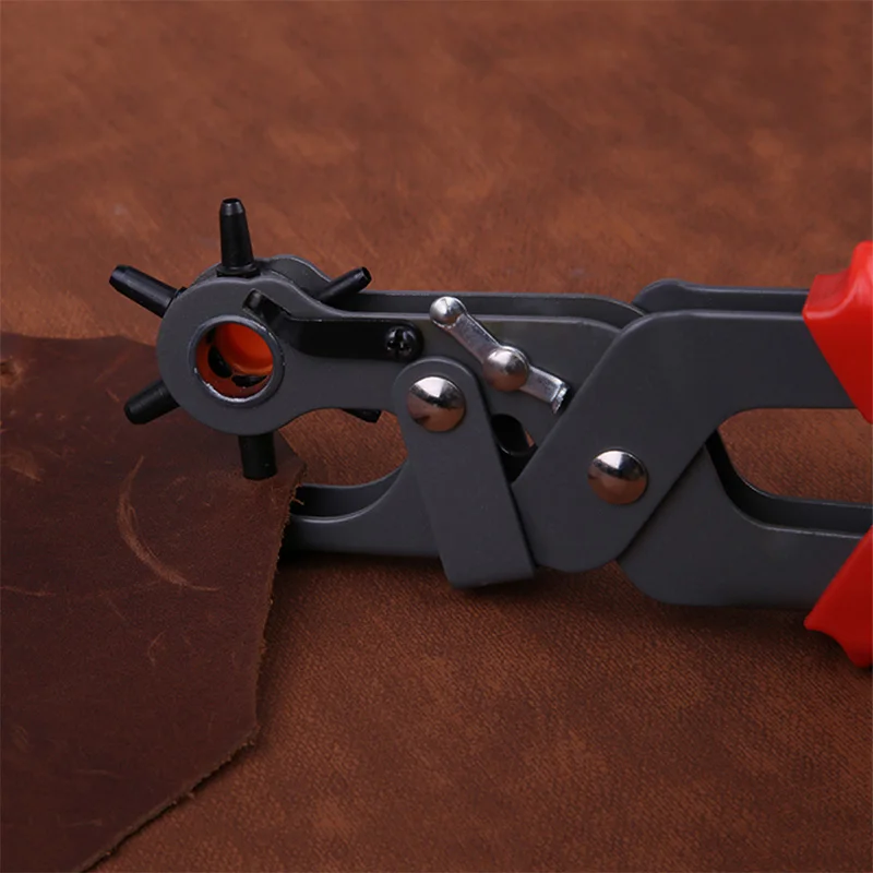 Leather Belt Hole Punch Plier Eyelet Puncher for Watchband Strap Household leather Craft Revolve Sewing Machine Bag Setter Tool