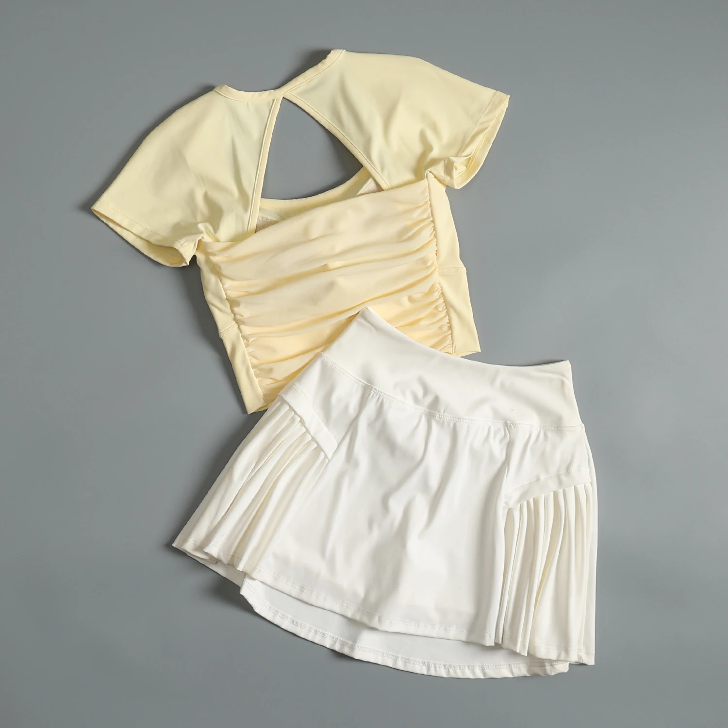 

Усовершенствованный комплект для теннисного фитнеса для женщин летом, дышащая тонкая тренировочная быстросохнущая профессиональная спортивная одежда для йоги