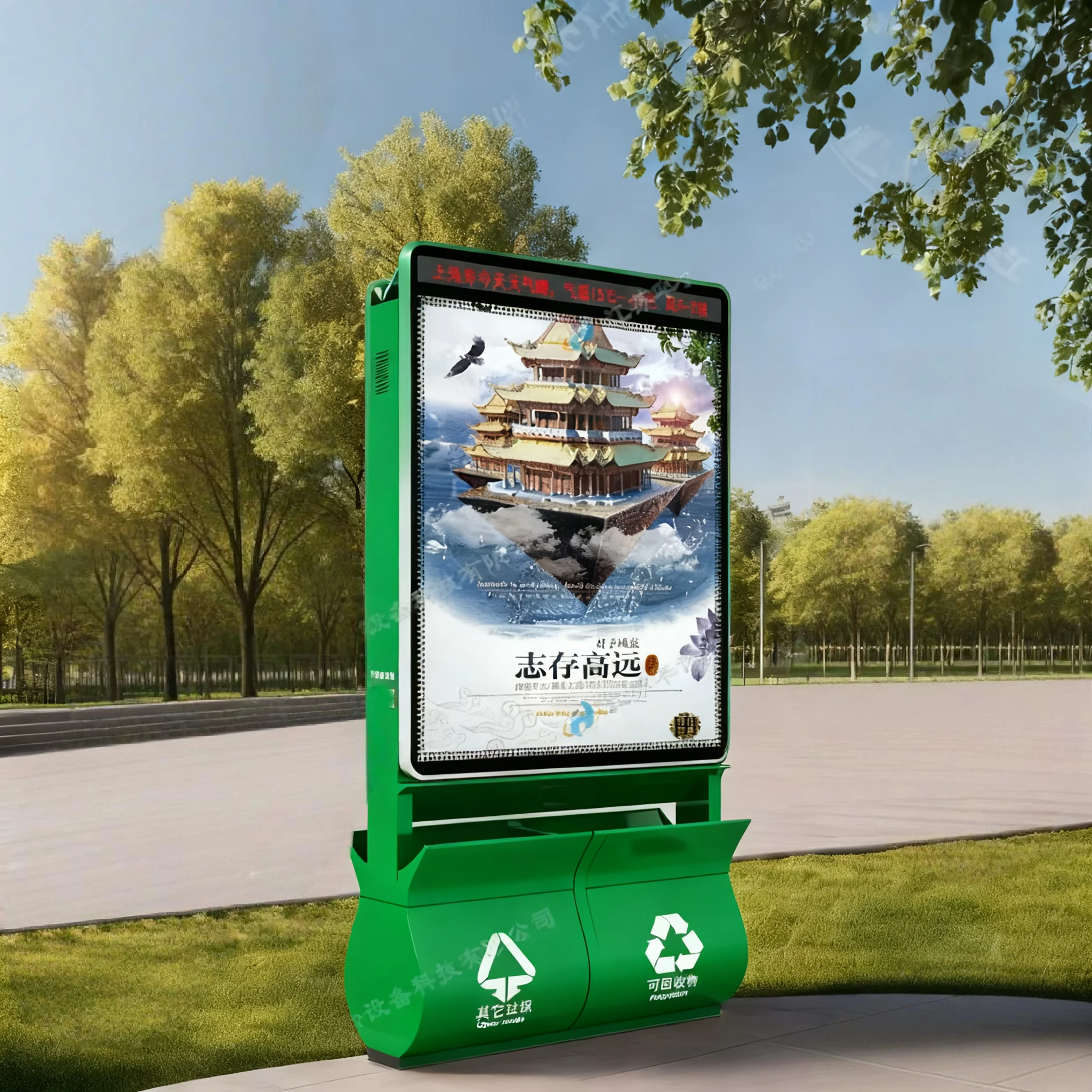 

Ведро для хранения солнечной рекламы, переработка, открытый подвижный дисплей