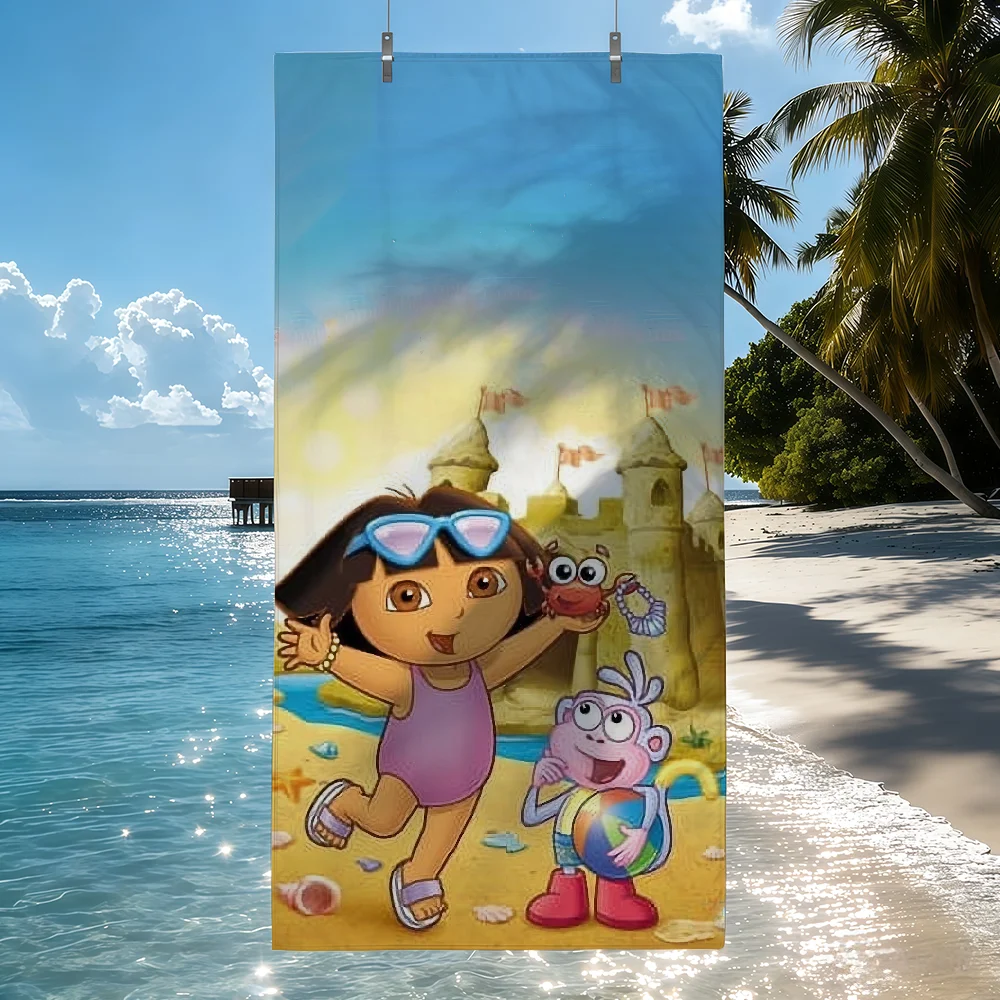 Cartoon D-DoraES E-ExplorerS Towel Soft Pool Gift For Travel Gym Shower Camping Quick Dry Sports Beach Towels