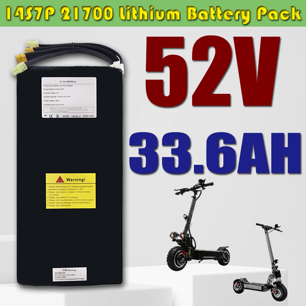 

52V 33.6Ah/33600mAh 21700 Rechargeable Lithium 14S7P Battery Pack Suitable For Dual Drive Scooter Battery