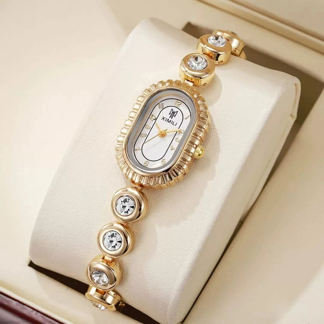 New Fashion Luxury Woman High Quality Oval Bracelet Watch Women Wristwatches Ladies Stainless Steel Quartz Watches Reloj Mujer