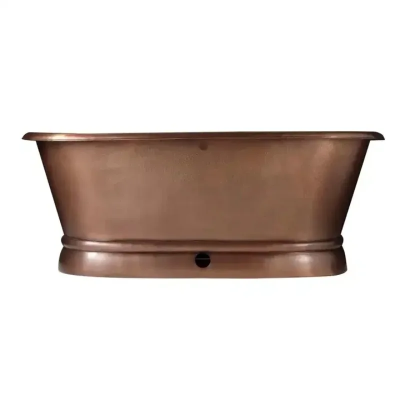 Pure Copper Soaking Bathtub Boat Shape Freestanding Tub for Bathroom Decoration Direct Factory Supply Best Price