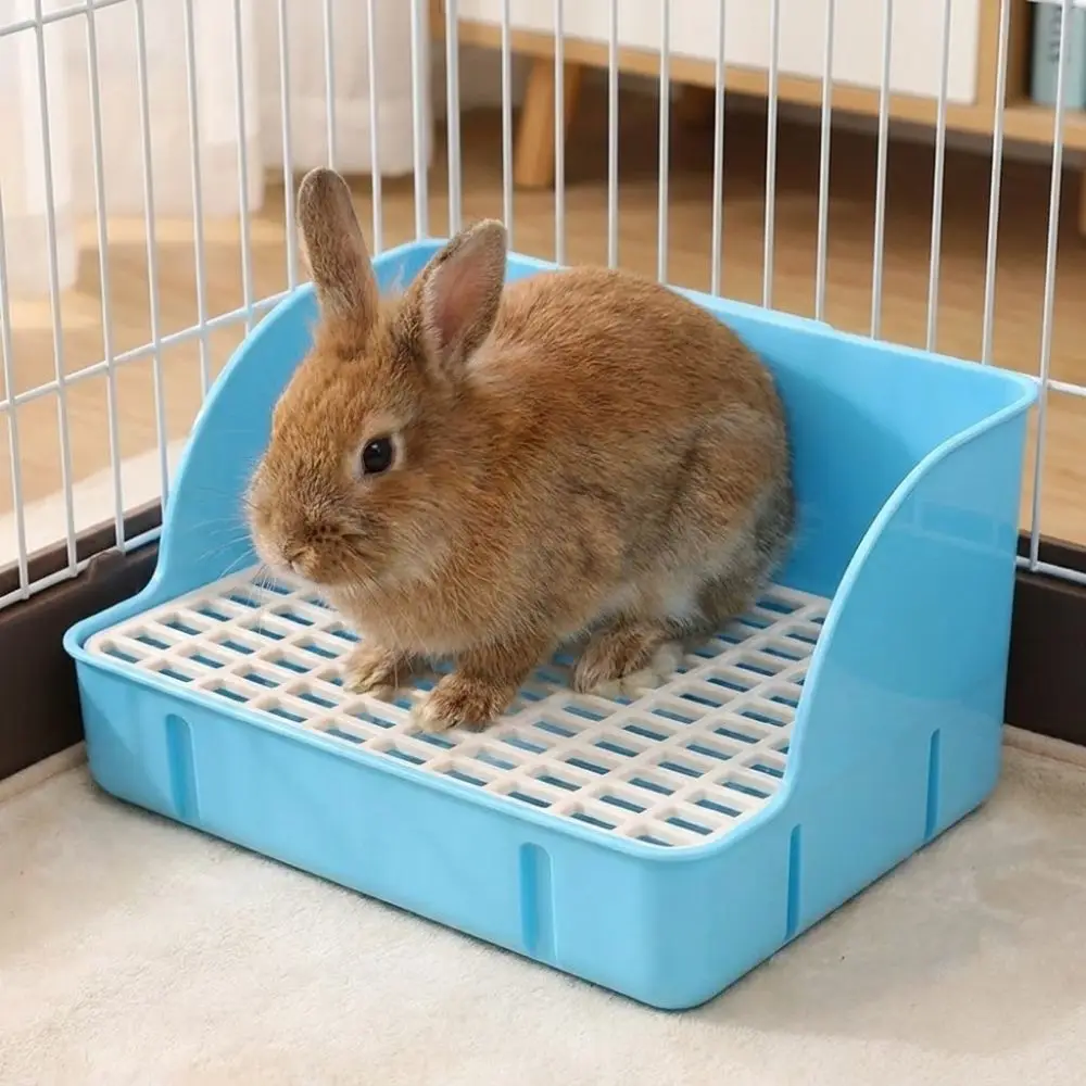 

Anti Splashing Rabbit Litter Box Detachable Grids Potty Trainer Bunny Training Toilet Plastic High Side Grid Corner Toilet Box