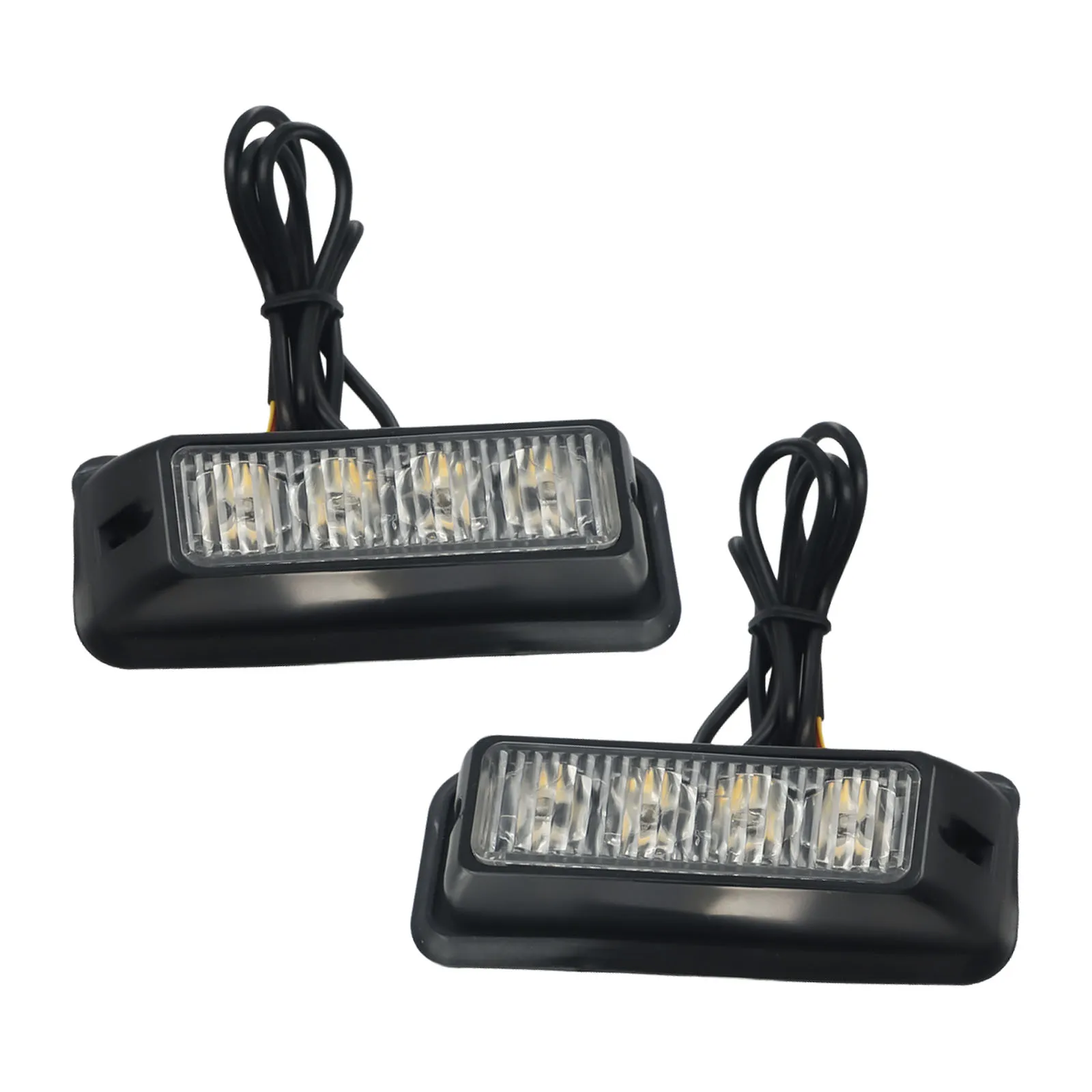 LED سيارة ضوء فلاش البقاء آمنة في أي وقت 2x12 24 فولت 4 LED البرتقال العنبر ضوء مصباح الانتعاش وامض انهيار ستروب شواء