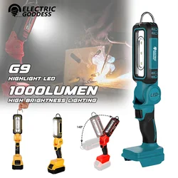 Electric Goddess Cordless Lighting Light Portable Flashlight Outdoor LED Camping Tool Adapted Makita/Dewalt/Milwaukee Battery 