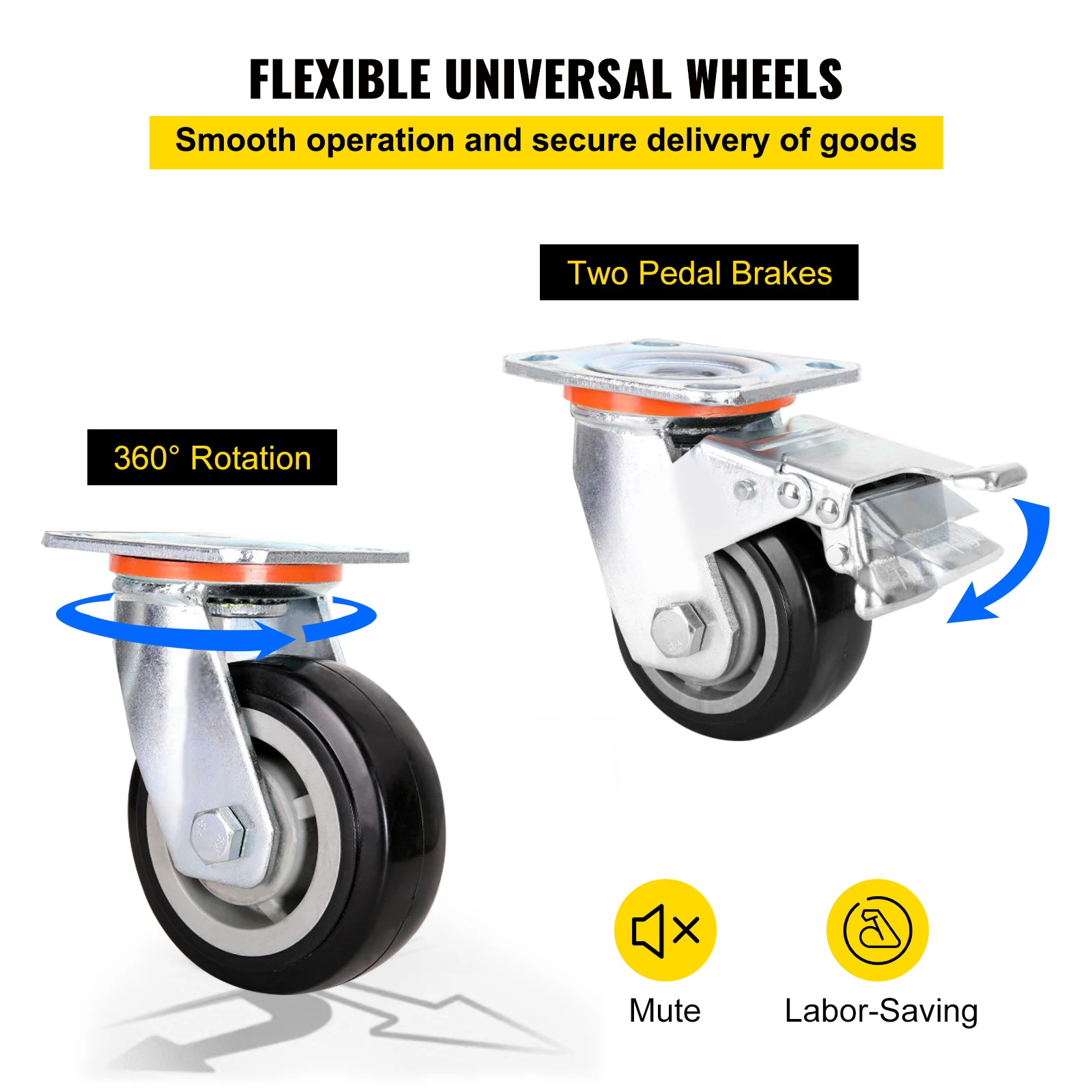 VEVOR-carrito de paneles de yeso de 45,3 "L × 21,7" W × 31,5 "H, carrito de láminas con capacidad de carga de 2200 LBS/1 tonelada, carrito resistente con cuatro ruedas de 5"