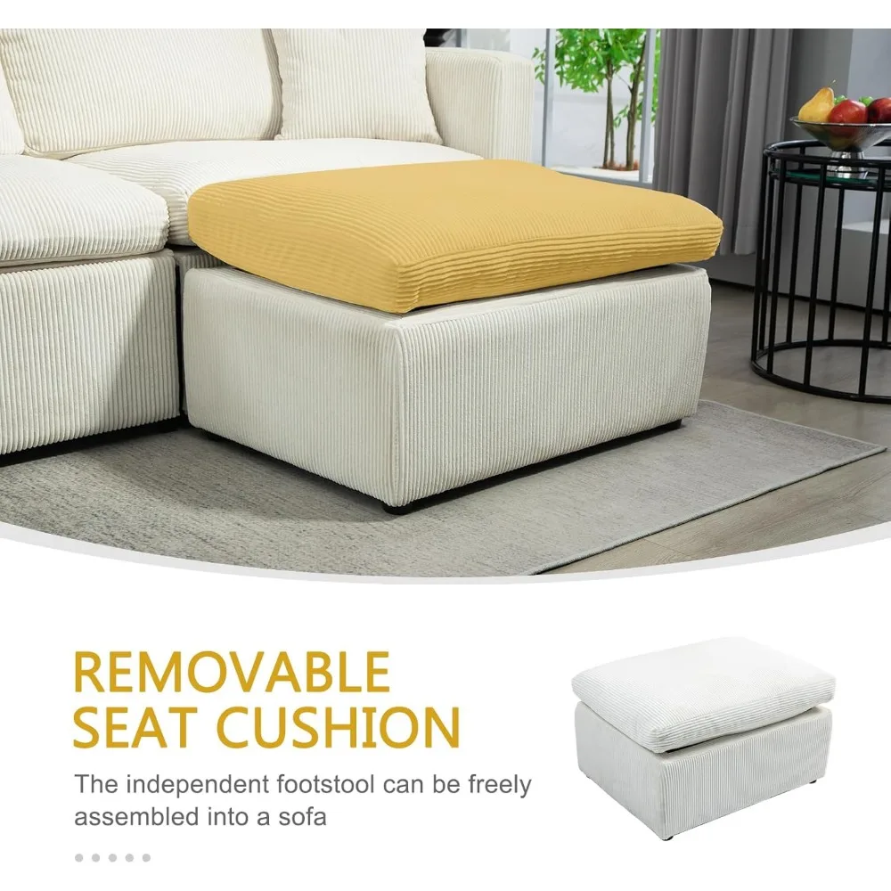 أريكة مقطعية على شكل حرف L مكونة من 3 مقاعد مع مسند، مجموعة أريكة مريحة ذات مقعد عميق لغرفة المعيشة #5