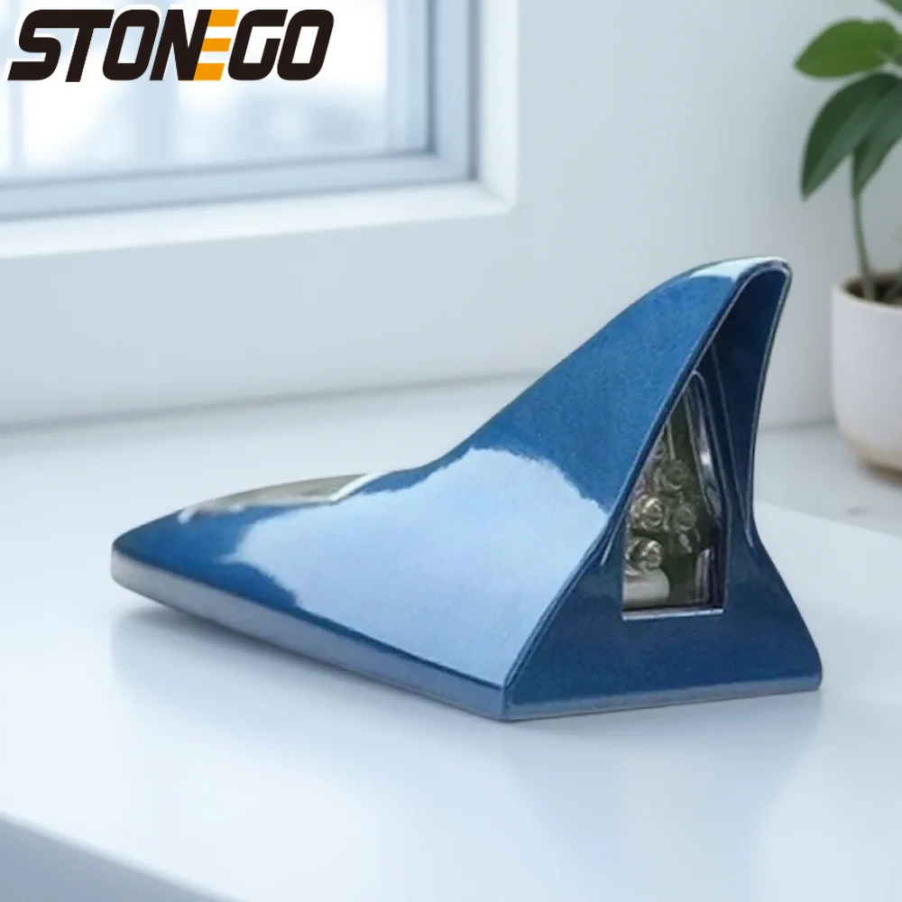 Solar Powered Car Shark Fin Antenna Roof Tail Light Strobe Warning Flashing Brake Lamp Auto Accessories Decoration Lights