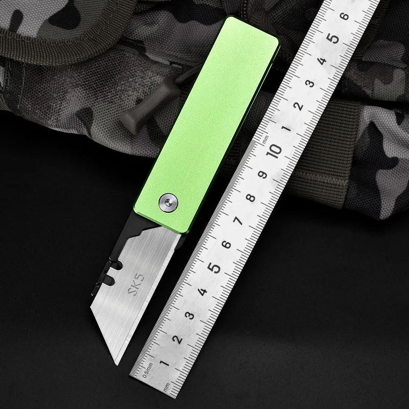 Aluminium Alloy Utility Knife SK5 Blade EDC Outdoor Survival Tool Sharp Cutter Rotate Open Knife Replaceable Blade Express Box